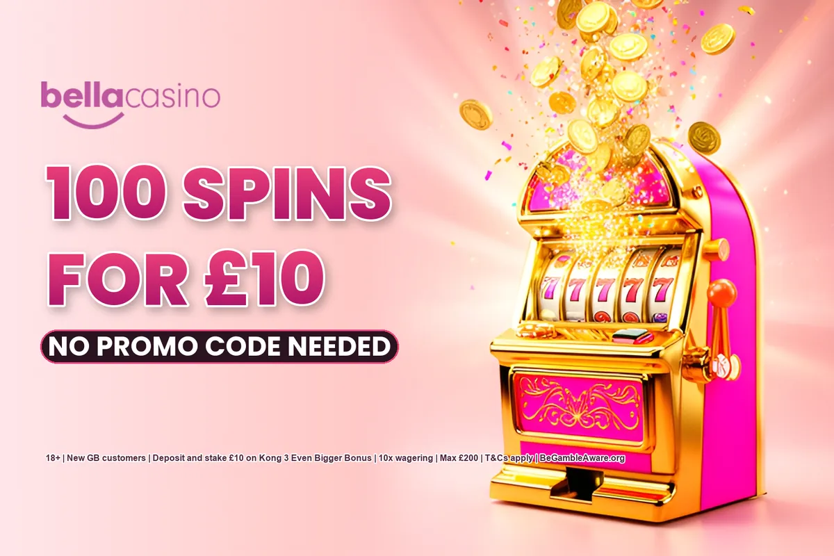 Bella Casino 100 spins for a £10 stake